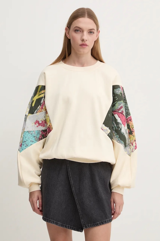 Desigual bluza POSTERS cu modele bej 24WWSK26