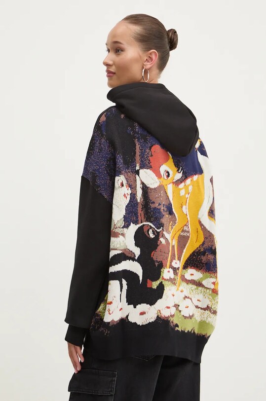 Desigual bluza BAMBI z kapturem czarny 24WWSK09