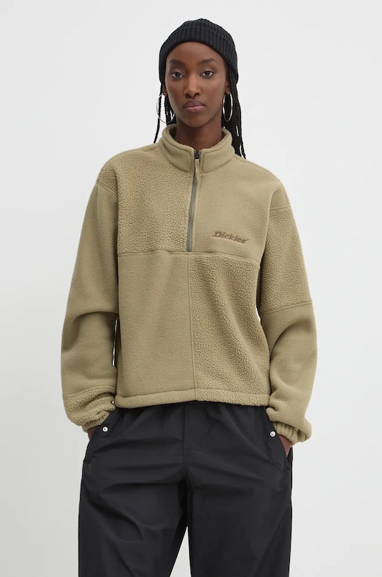 Fleecová mikina Dickies PINESDALE s kapucí zelená DK0A864J