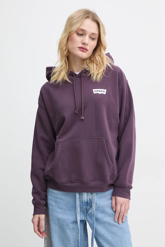 Mikina Levi's s kapucí fialová A8801