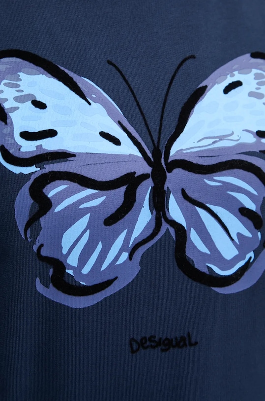 Desigual bluza bawełniana BUTTERLY 24WWSK05 granatowy