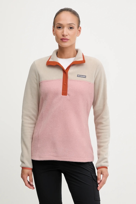 Sportovní mikina Columbia Benton Springs bez kapuce béžová 2085651