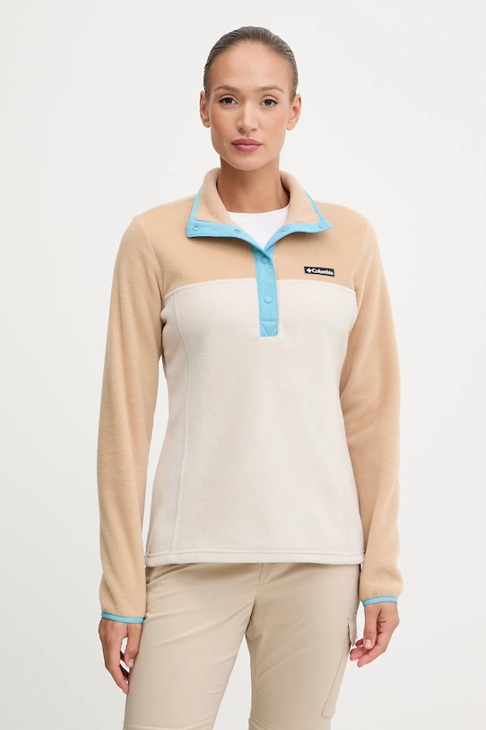 Sportovní mikina Columbia Benton Springs bez kapuce béžová 2085651