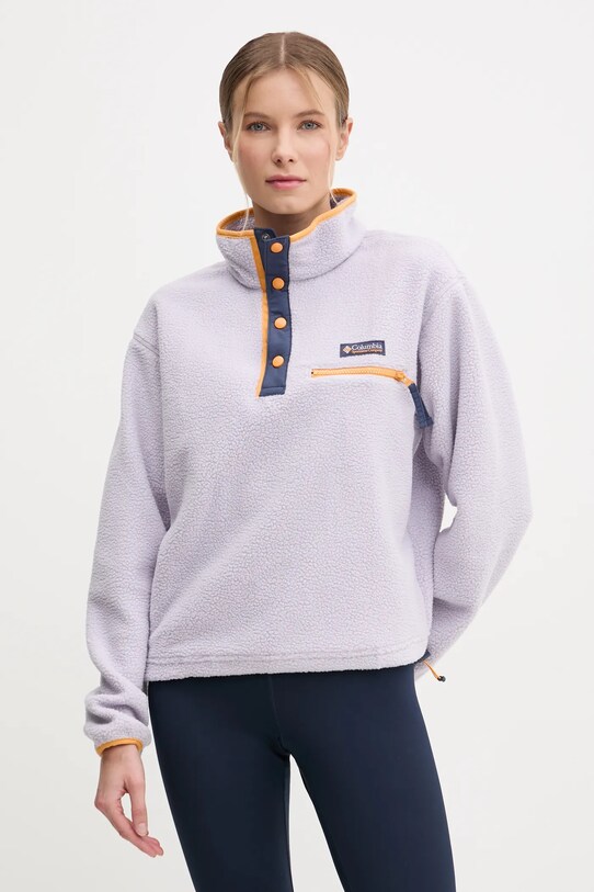 Športová mikina Columbia Helvetia bez kapucne fialová 2092231