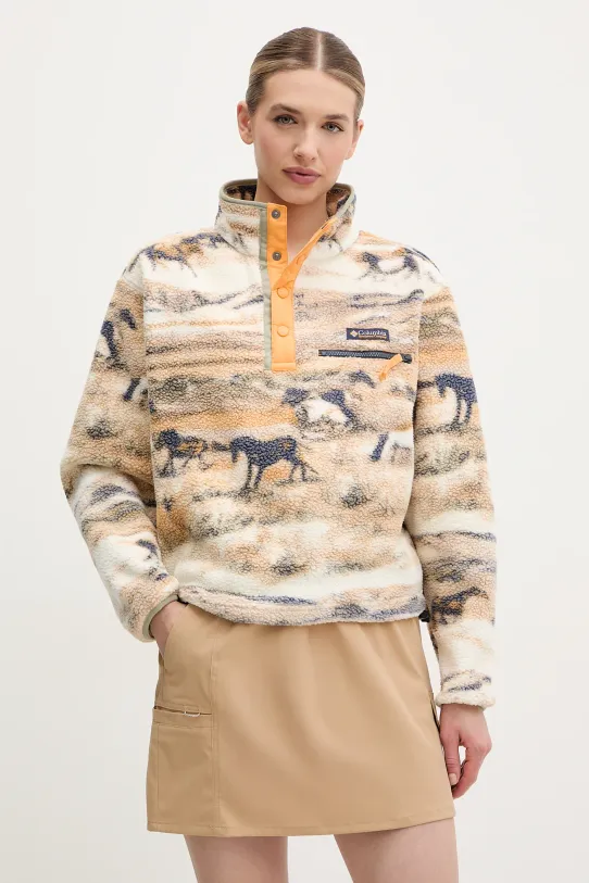 Sportovní mikina Columbia Helvetia bez kapuce béžová 2098501