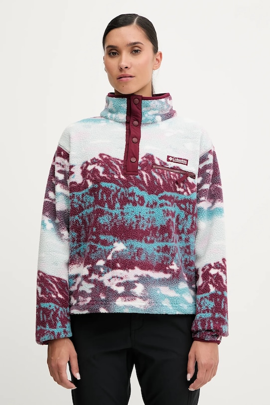 Спортен суичър Columbia Helvetia без качулка бордо 2098501