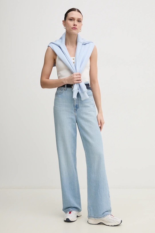 Tommy Hilfiger bluza WW0WW43598 albastru AW25