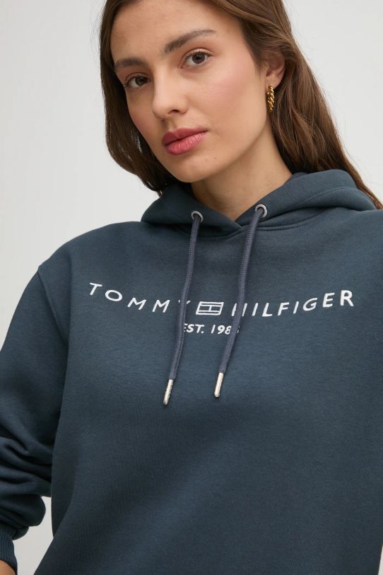 Суичър Tommy Hilfiger с качулка син WW0WW43598