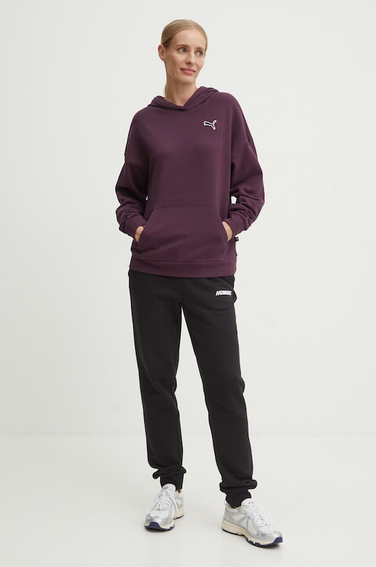 Bavlněná mikina Puma 676804 burgundské AW24