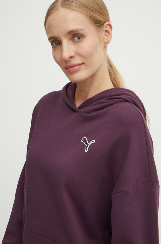 Puma hanorac de bumbac burgundia 676804