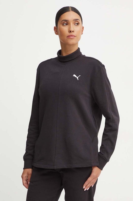 Бавовняна кофта Puma без капюшона чорний 681629