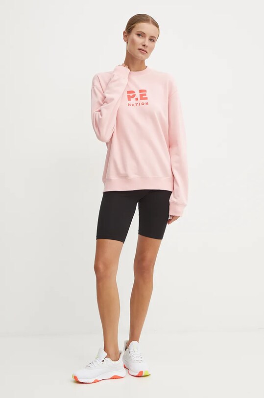 P.E Nation bluza bawełniana Heads Up 2 243F434 różowy AW25