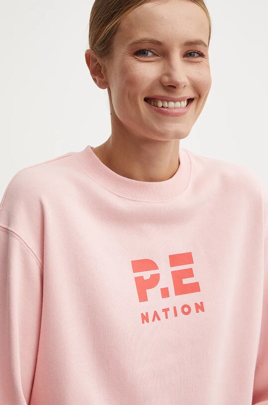 P.E Nation bluza bawełniana Heads Up 2 różowy 243F434