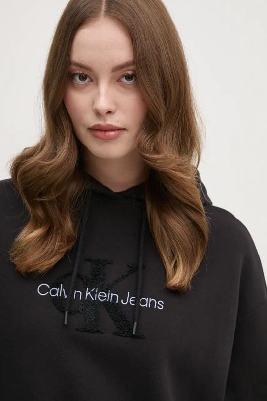 Bavlnená mikina Calvin Klein Jeans čierna J20J224170