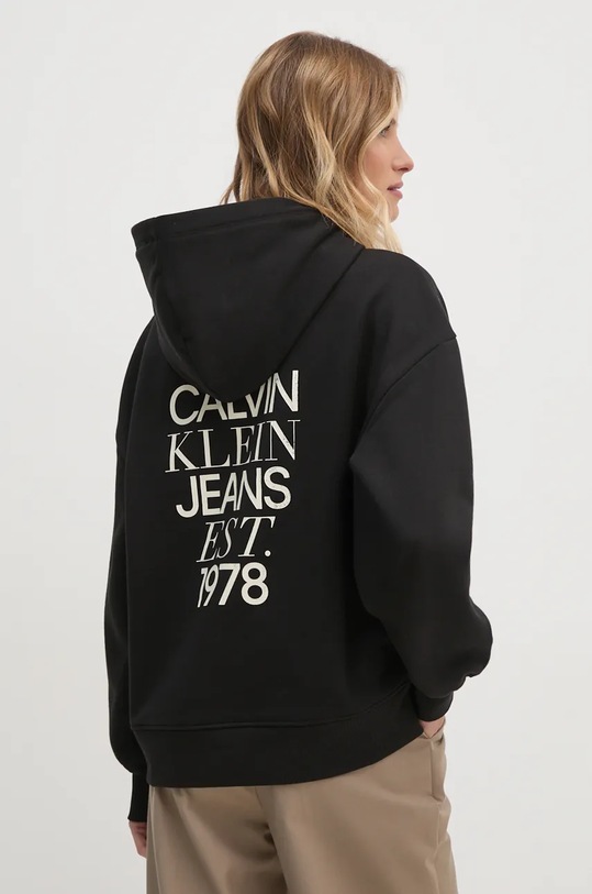 Mikina Calvin Klein Jeans melanž čierna J20J224911