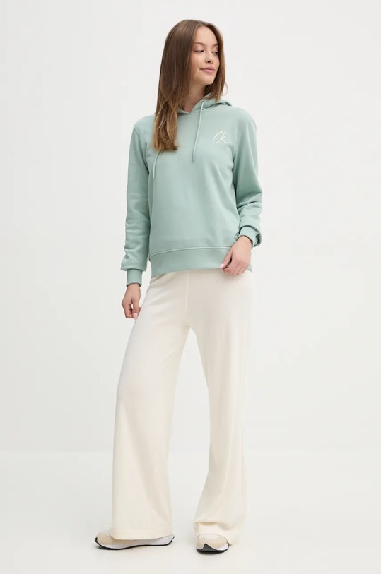 Βαμβακερή μπλούζα Calvin Klein Jeans J20J224179 πράσινο AW24