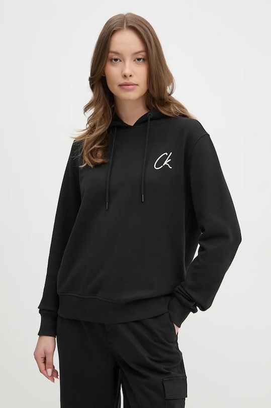 Хлопковая кофта Calvin Klein Jeans хлопок чёрный J20J224179