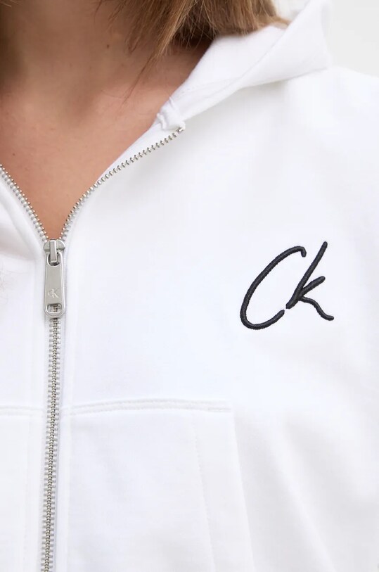 Calvin Klein Jeans hanorac de bumbac J20J224440 alb