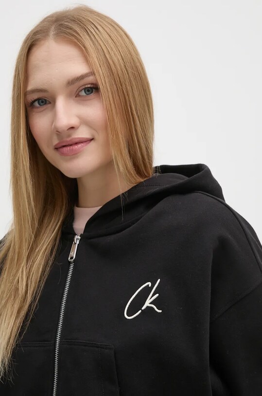 Βαμβακερή μπλούζα Calvin Klein Jeans μαύρο J20J224440