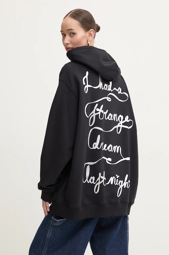 MSGM hanorac de bumbac print negru 3742MDM108.247999