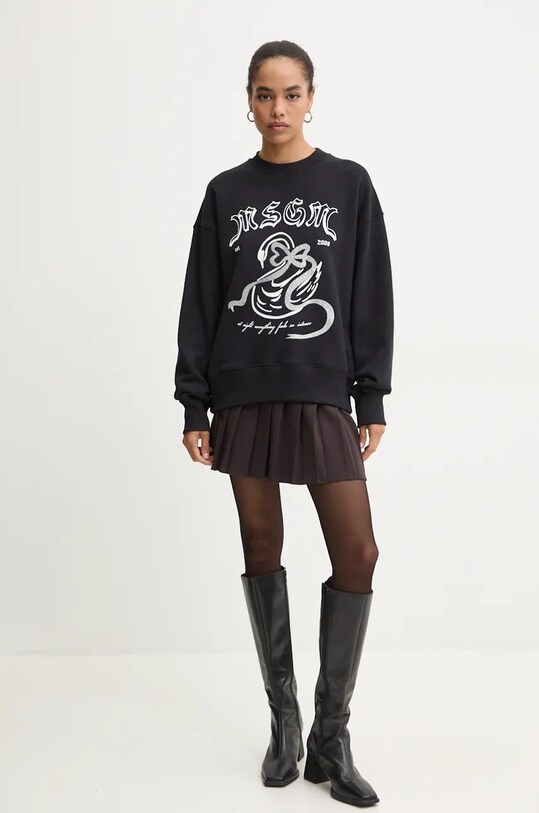 Хлопковая кофта MSGM 3742MDM110.247999 чёрный AW24