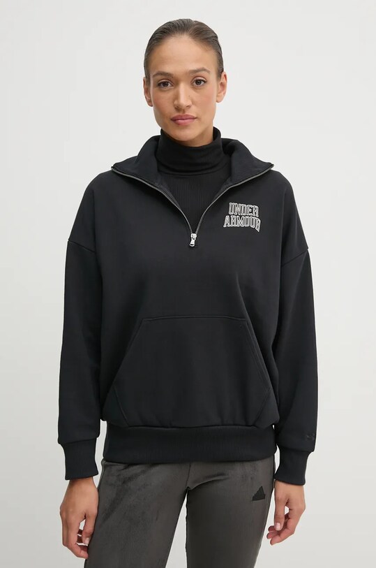 Mikina Under Armour Icon HWT Terry bez kapucne čierna 1386495