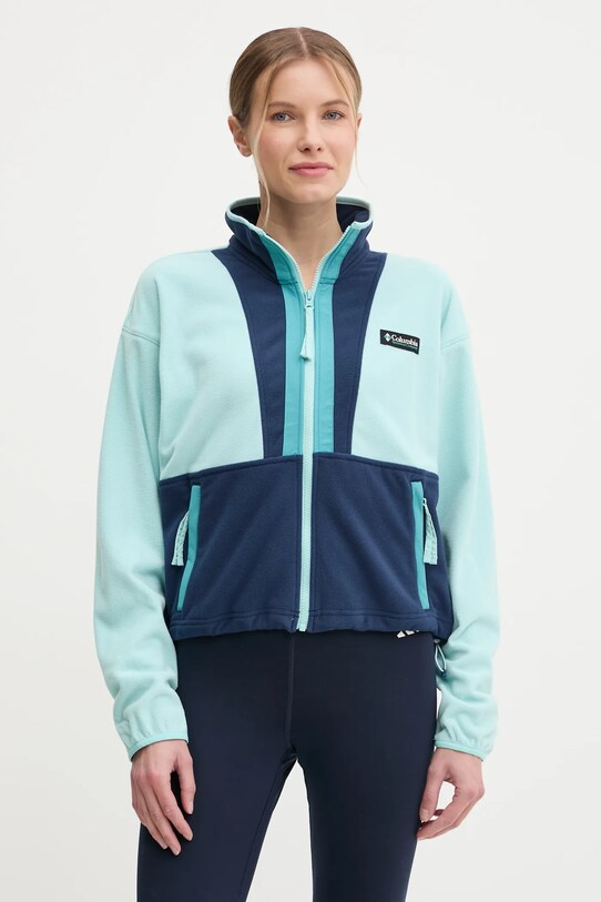 Columbia hanorac fleece Backbowl II FZ Fleece cu modele turcoaz 2092163