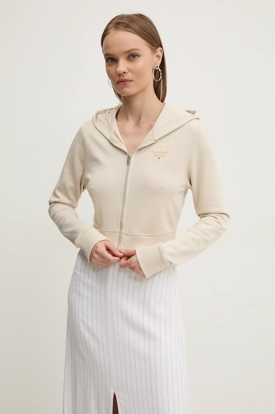 Tommy Jeans bluza z kapturem beżowy DW0DW18769