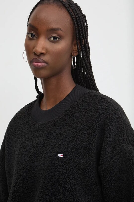 Флісова кофта Tommy Jeans чорний DW0DW18770