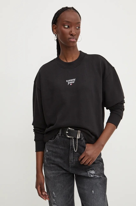 Mikina Tommy Jeans bez kapuce černá DW0DW18776