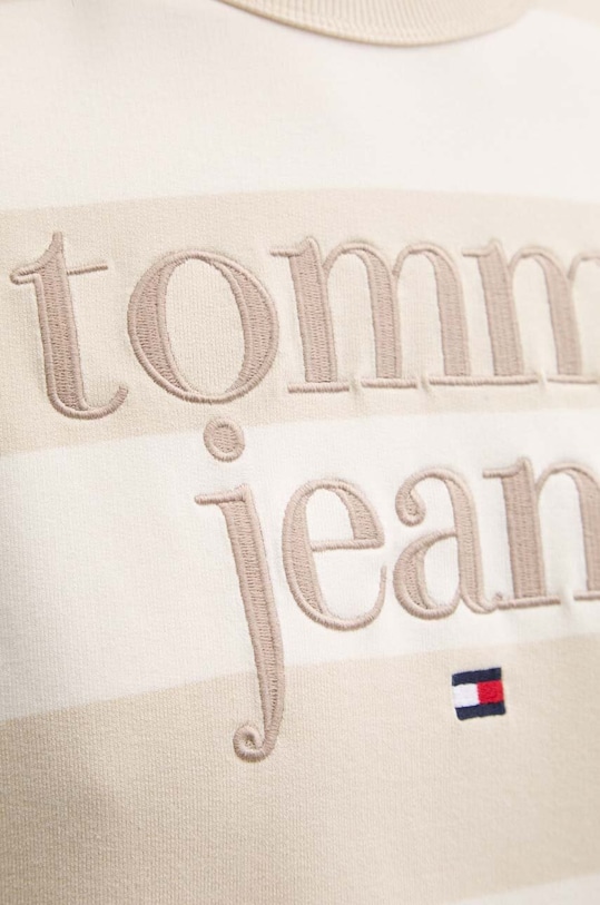 Βαμβακερή μπλούζα Tommy Jeans DW0DW19041 μπεζ