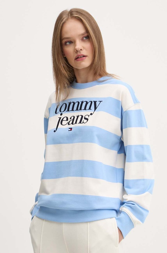 Tommy Jeans hanorac de bumbac imprimeu albastru DW0DW19041