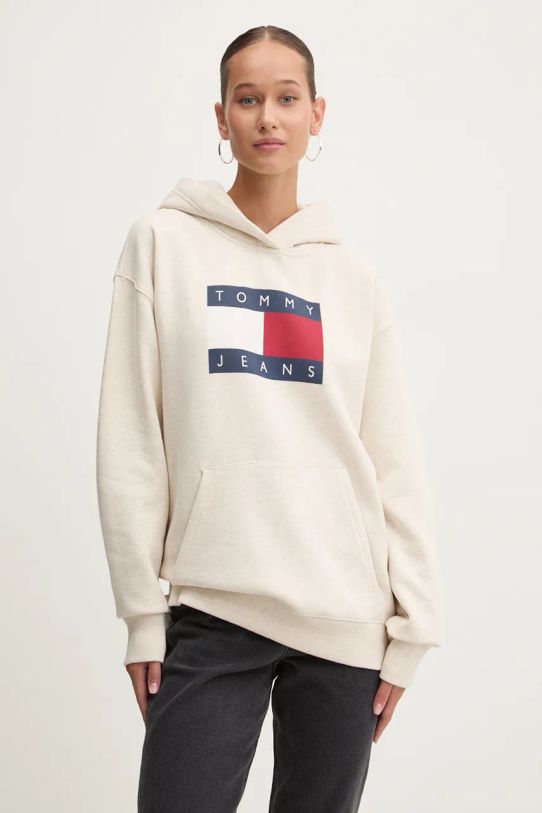 Tommy Jeans bluza z kapturem beżowy DW0DW19047