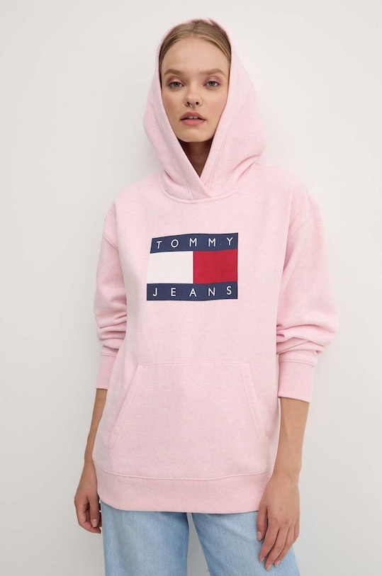 Кофта Tommy Jeans с капюшоном розовый DW0DW19047
