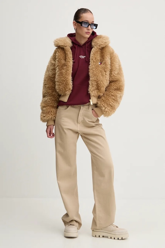 Tommy Jeans bluza DW0DW19712 burgundia NC24