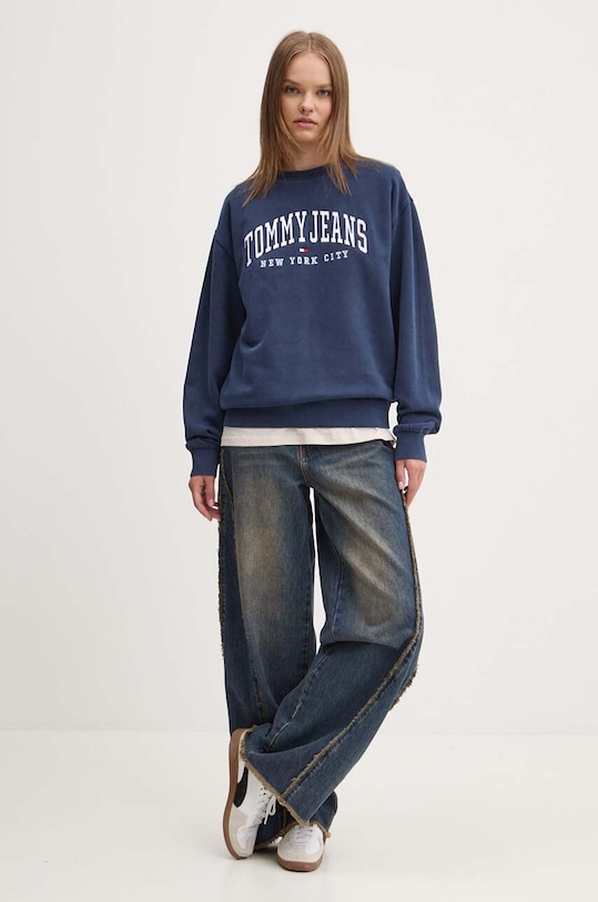 Mikina Tommy Jeans bez kapuce námořnická modř DW0DW19824