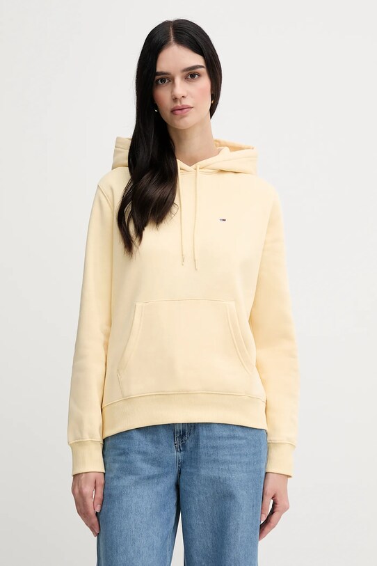 Tommy Jeans bluză uni bej DW0DW19958