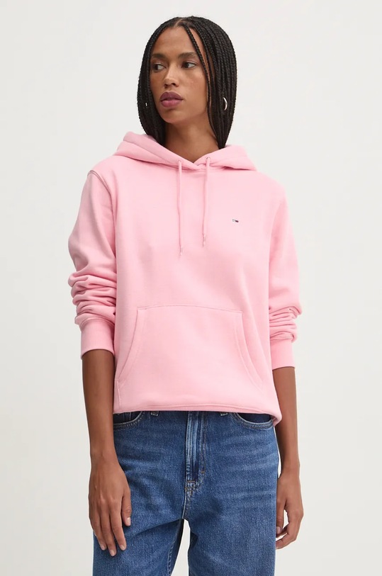 Mikina Tommy Jeans s kapucí růžová DW0DW19958