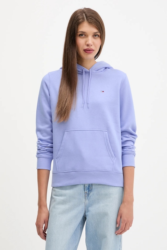 Mikina Tommy Jeans s kapucí fialová DW0DW19958