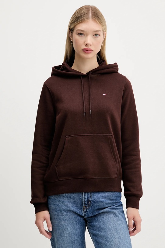 Tommy Jeans bluză uni maro DW0DW19958