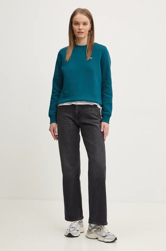Tommy Jeans bluza DW0DW19959 turkusowy AW25