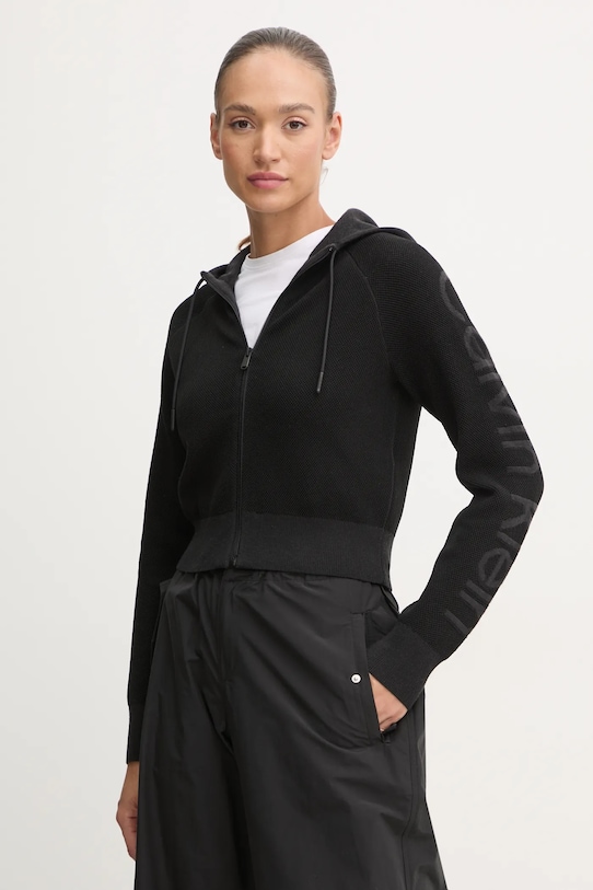 Tepláková mikina Calvin Klein Performance s kapucí černá 00GWF4J400