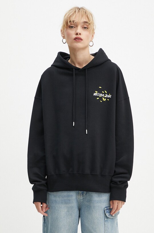 Хлопковая кофта Moschino Jeans с капюшоном чёрный 1701.8732