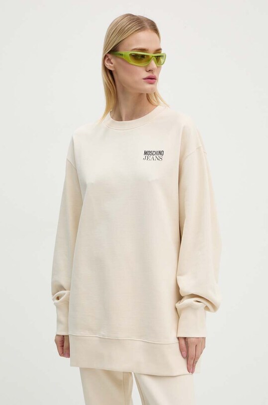 Bavlnená mikina Moschino Jeans 1708.8732 béžová AW24