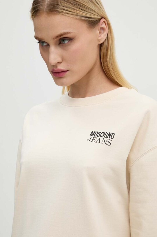 Bavlnená mikina Moschino Jeans béžová 1708.8732