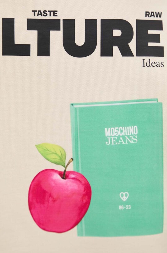 Bavlnená mikina Moschino Jeans 1708.8732 béžová