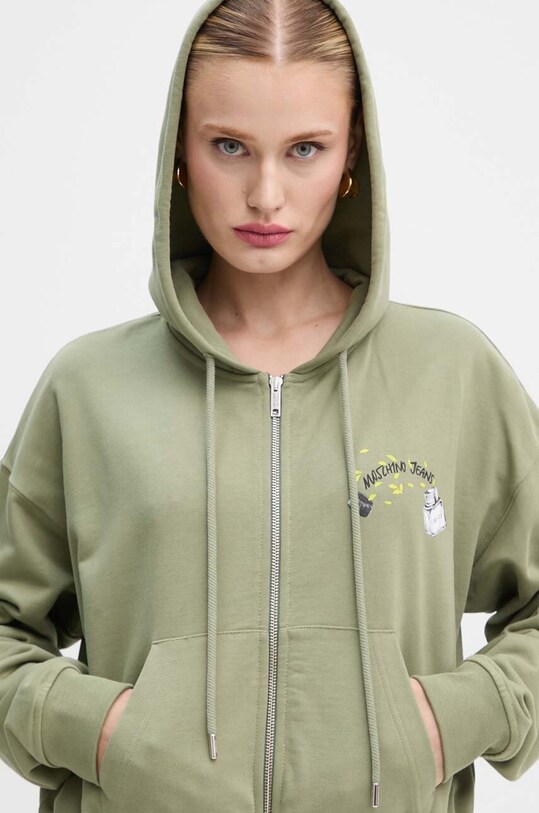 Moschino Jeans hanorac de bumbac pentru copii verde 1704.8732