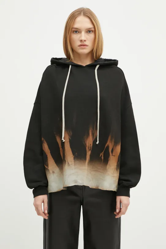 Bavlnená mikina Rick Owens Crater Hoodie vzorovaný čierna DS02D2221.FSUN