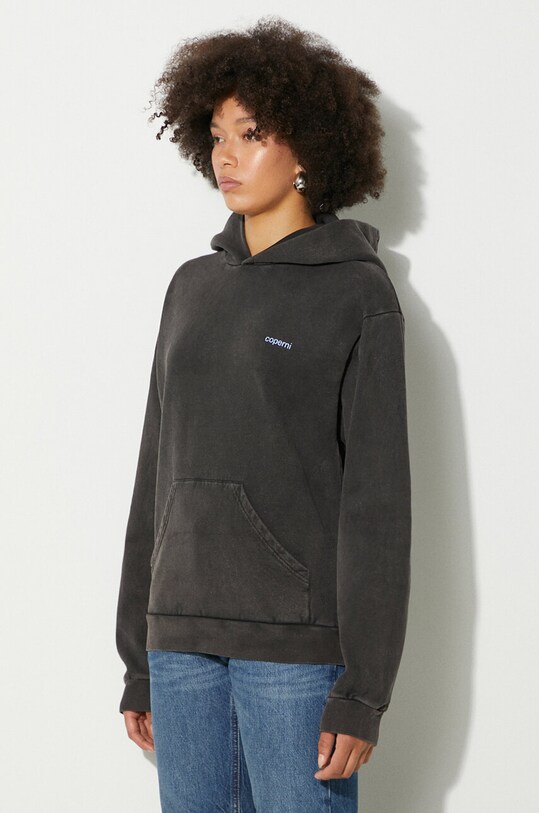 Coperni bluza Washed Horn Hoodie negru COPJS15BIS523W
