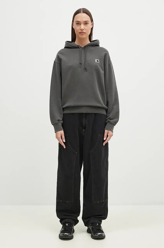 Бавовняна кофта Carhartt WIP Hooded Nelson Sweat I032741.87GD сірий